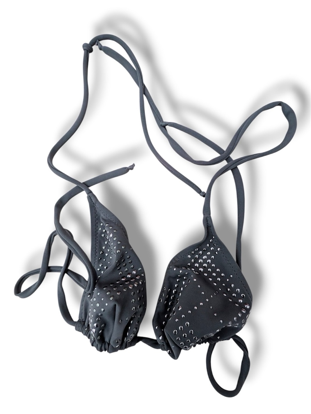 Burberry Black Rhinestone Triangle Bikini Top. Brand New.